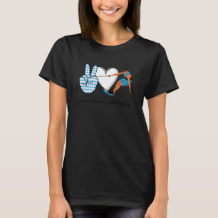 Peace Love Wakeboarding Peace Hand Sign Wakeboardi T-Shirt