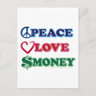 Peace-Love-Wall-Money Postcard