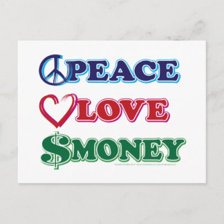 Peace-Love-Wall-Money Postcard