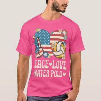 Peace Love Water Polo American Flag Patriotic Wate