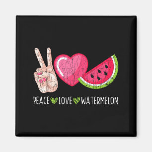 Peace Love Watermelon Funny Summer Fruit Lover Magnet