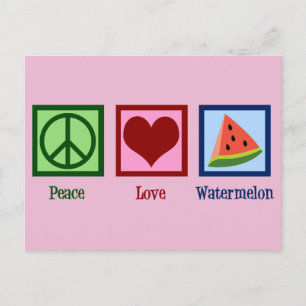 Peace Love Watermelon Postcard