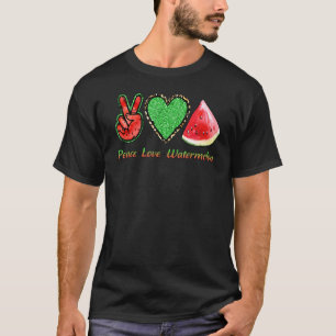 Peace Love Watermelon Summer Fruit Men Women T-Shirt
