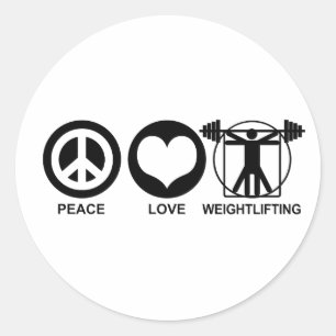 Peace Love Weightlifting Classic Round Sticker