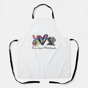 Peace Love Weimaraner Funny Tie Dye Dog Lovers T-S Apron