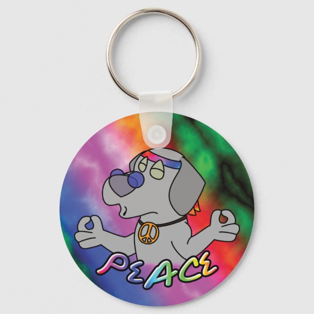 Peace Love Weimaraner Keychain (Front)