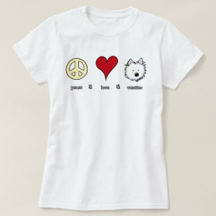 Peace Love Westies KiniArt T-Shirt