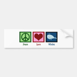 Peace Love Whales Bumper Sticker