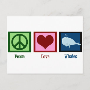 Peace Love Whales Postcard