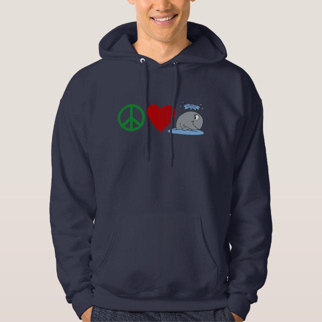 Peace Love Whales T shirts, Travel Mugs, Gifts Hoodie (Front)