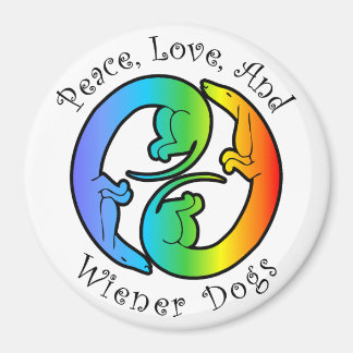 Peace, Love, & Wiener Dogs Magnet
