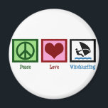 Peace Love Windsurfing Magnet<br><div class="desc">All I need is peace,  love,  and windsurfing.</div>