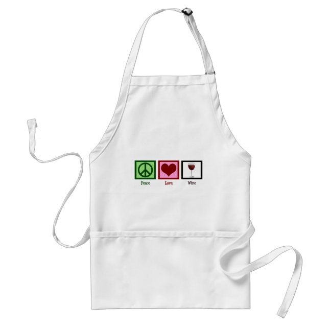 Peace Love Wine Standard Apron (Front)