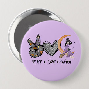 Peace, Love, Witch 10 Cm Round Badge