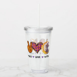 Peace Love Witch – Halloween Design Acrylic Tumbler