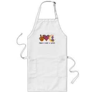 Peace Love Witch – Halloween Design Long Apron