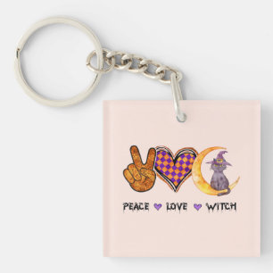 Peace, Love, Witch Key Ring