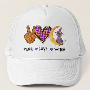 Peace, Love, Witch Trucker Hat