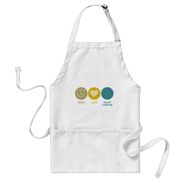 Peace Love Wood Carving Standard Apron (Front)