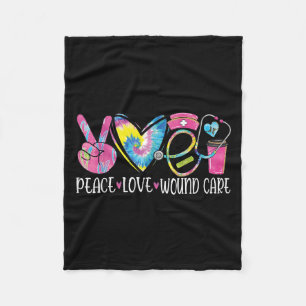 Peace Love Wound Care Nurse Nursing Heart Stethosc Fleece Blanket
