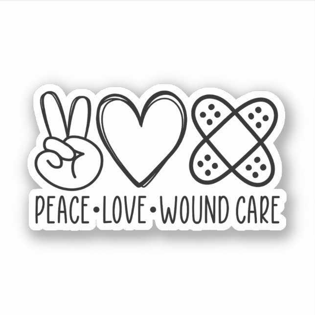 Peace Love Wound Care, Wound Care Nurse Gift (Front)