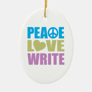 Peace Love Write Ceramic Tree Decoration