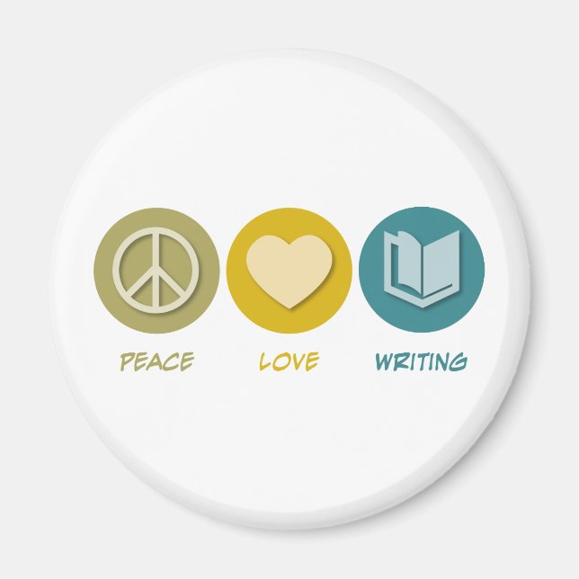 Peace Love Writing Magnet (Front)