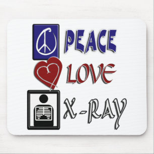 PEACE LOVE XRAY MOUSE MAT