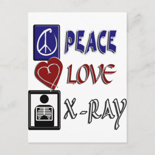 PEACE LOVE XRAY POSTCARD