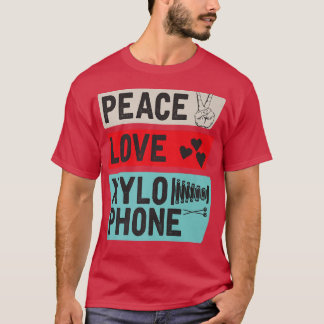 Peace Love Xylophone Piano Music Players Marching  T-Shirt