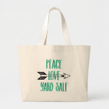Peace Love Yard Sale Arrow Line