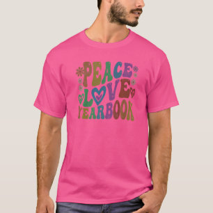 PEACE LOVE YEARBOOK Retro Publication Crew Editor T-Shirt