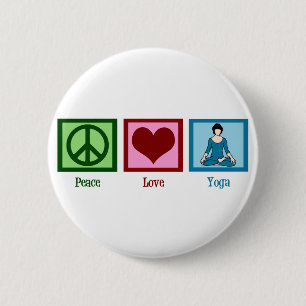 Peace Love Yoga 6 Cm Round Badge