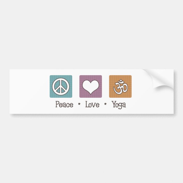 Peace Love Yoga Bumper Sticker (Front)