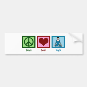 Peace Love Yoga Bumper Sticker