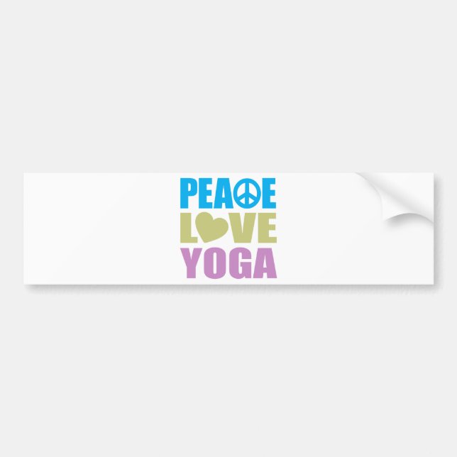 Peace Love Yoga Bumper Sticker (Front)