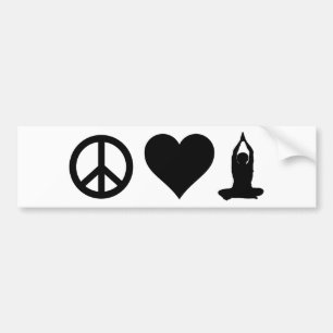 Peace Love Yoga Bumper Sticker