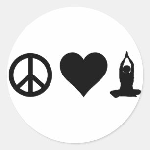Peace Love Yoga Classic Round Sticker
