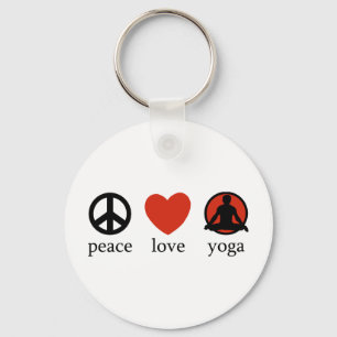 Peace Love Yoga Key Ring