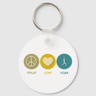 Peace Love Yoga Key Ring