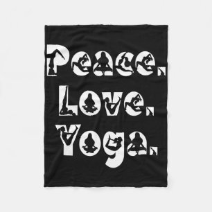 Peace Love Yoga Mindfulness Zen Meditation Yogi Fl Fleece Blanket