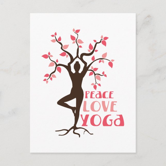 Peace Love Yoga Postcard (Front)