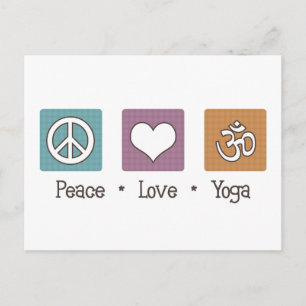 Peace Love Yoga Postcard