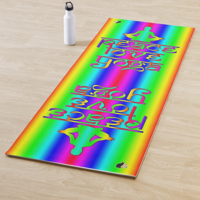 Peace Love Yoga Rainbow Intentions Yoga Mat (In Situ)