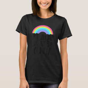 Peace Love & Yoga Rainbow Retro Hippie Yoga T-Shirt