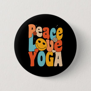 Peace Love Yoga Retro Yoga Moms Yoga Grandma 6 Cm Round Badge