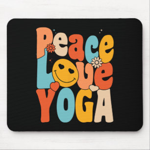 Peace Love Yoga Retro Yoga Moms Yoga Grandma  Mouse Mat