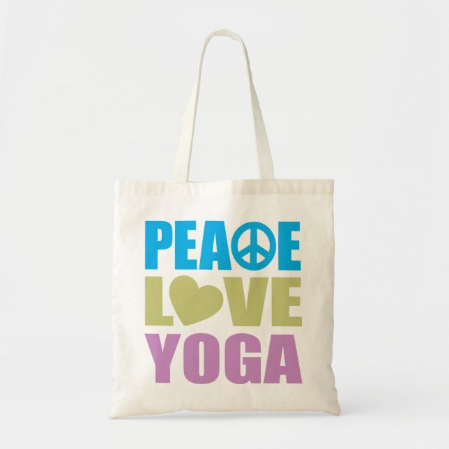 Peace Love Yoga Tote Bag (Front)
