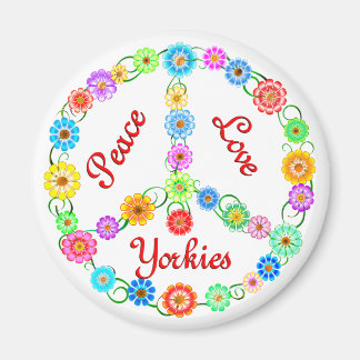 Peace Love Yorkies Magnet