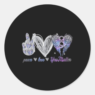 Peace Love You Suicide Prevention Awareness  Classic Round Sticker